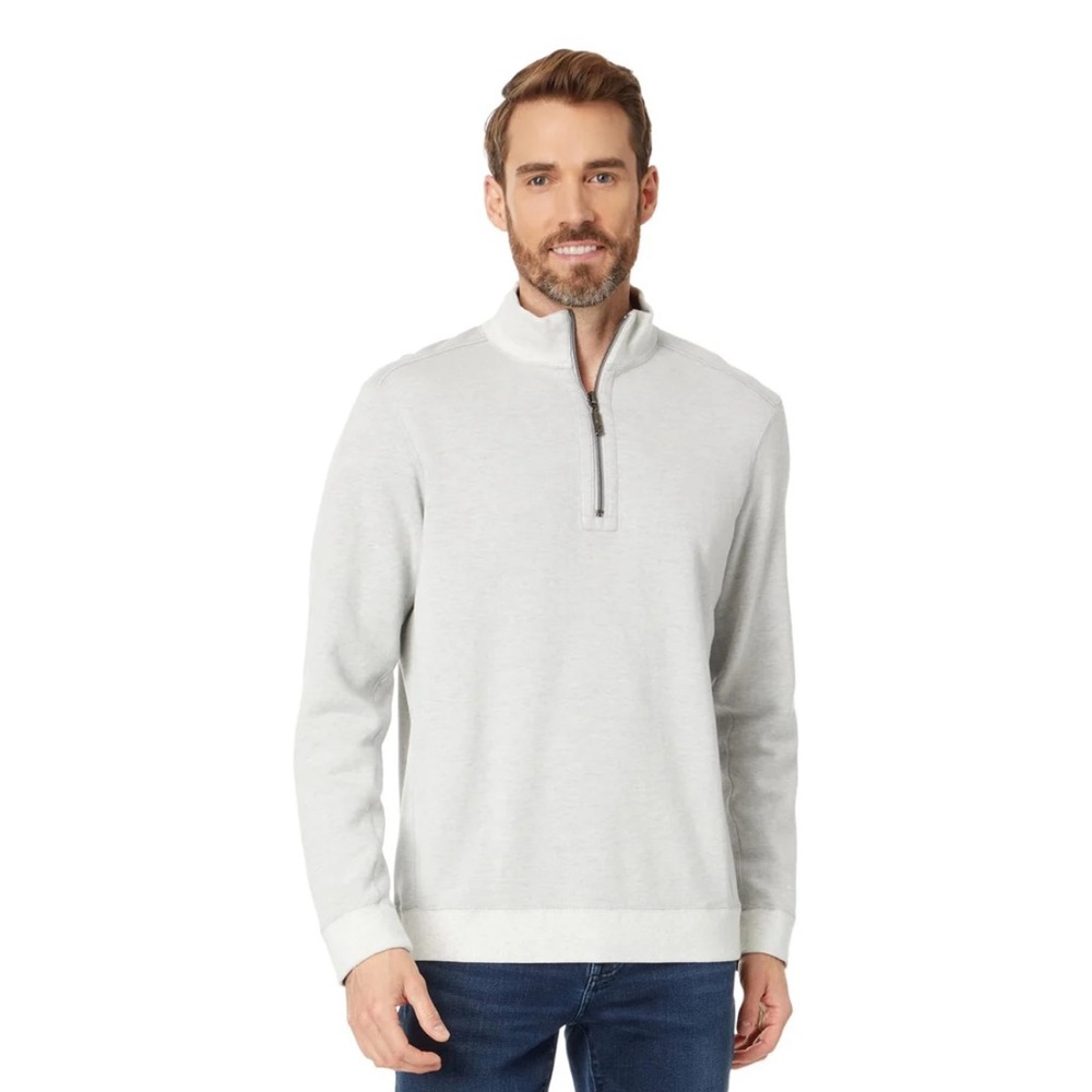 Men's Gray Half-Zip Sweater